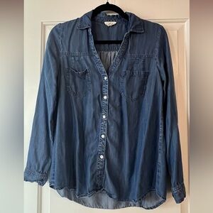 Blue Denim Button-Up Shirt